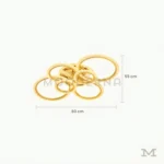 Tyra Gold con medidas referenciales, mostrando su diámetro de 80 cm y perfil delgado.