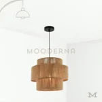 Arvid en fondo blanco, resaltando su diseño colgante en fibra natural con acabado artesanal y estilo cálido.