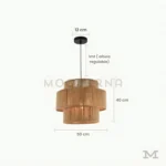 Arvid con medidas referenciales, mostrando su diámetro de 50 cm y altura regulable hasta 1 metro.