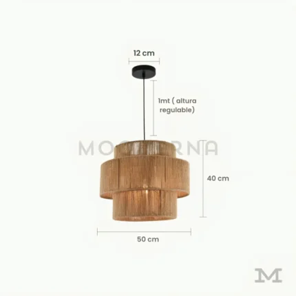 Arvid con medidas referenciales, mostrando su diámetro de 50 cm y altura regulable hasta 1 metro.