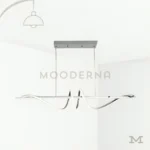 Rose Platinum en fondo blanco, destacando su diseño ondulado moderno en acabado cromado con iluminación LED integrada.