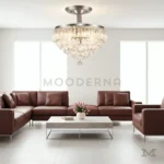 Pauline Plata Crystal instalada en sala, aportando brillo y presencia decorativa al espacio.