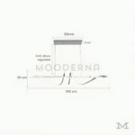 Rose Platinum con medidas referenciales, mostrando su estructura alargada de 100 cm y altura regulable.