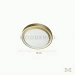 Fatima Gold con medidas referenciales, mostrando su diámetro de 40 cm y perfil delgado.