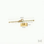 Floris Gold recargable con medidas referenciales, destacando su formato práctico y estilizado para pared.