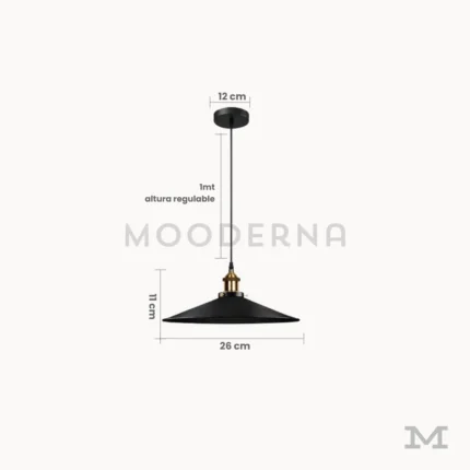 Medidas de lámpara colgante Livia Mix de 26 cm con altura regulable hasta 1 metro