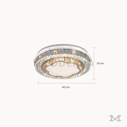 Medidas de luminaria LED Larissa de 40 cm de diámetro y 10 cm de altura
