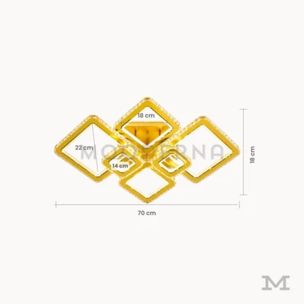Medidas de luminaria LED Nayda Gold de 70 cm de diámetro y 18 cm de altura
