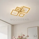 Luminaria LED dorada Altea Gold instalada en sala moderna con decoración elegante