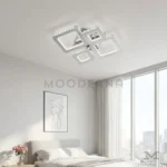 Luminaria LED plateada Altea Plata instalada en dormitorio moderno con iluminación decorativa