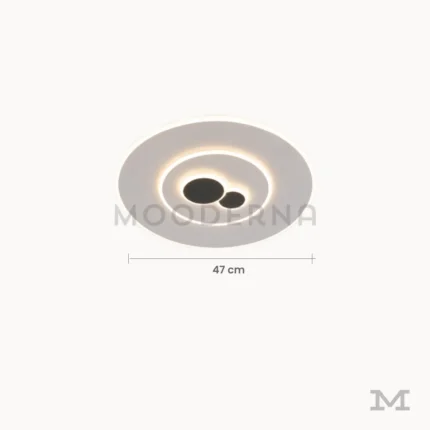 Medidas de lámpara LED Esther Mix de 47 cm de diámetro con diseño circular moderno.